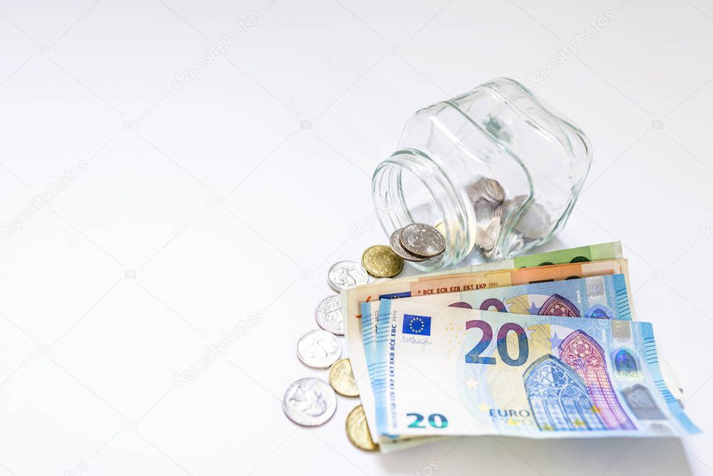 Money jar with savings