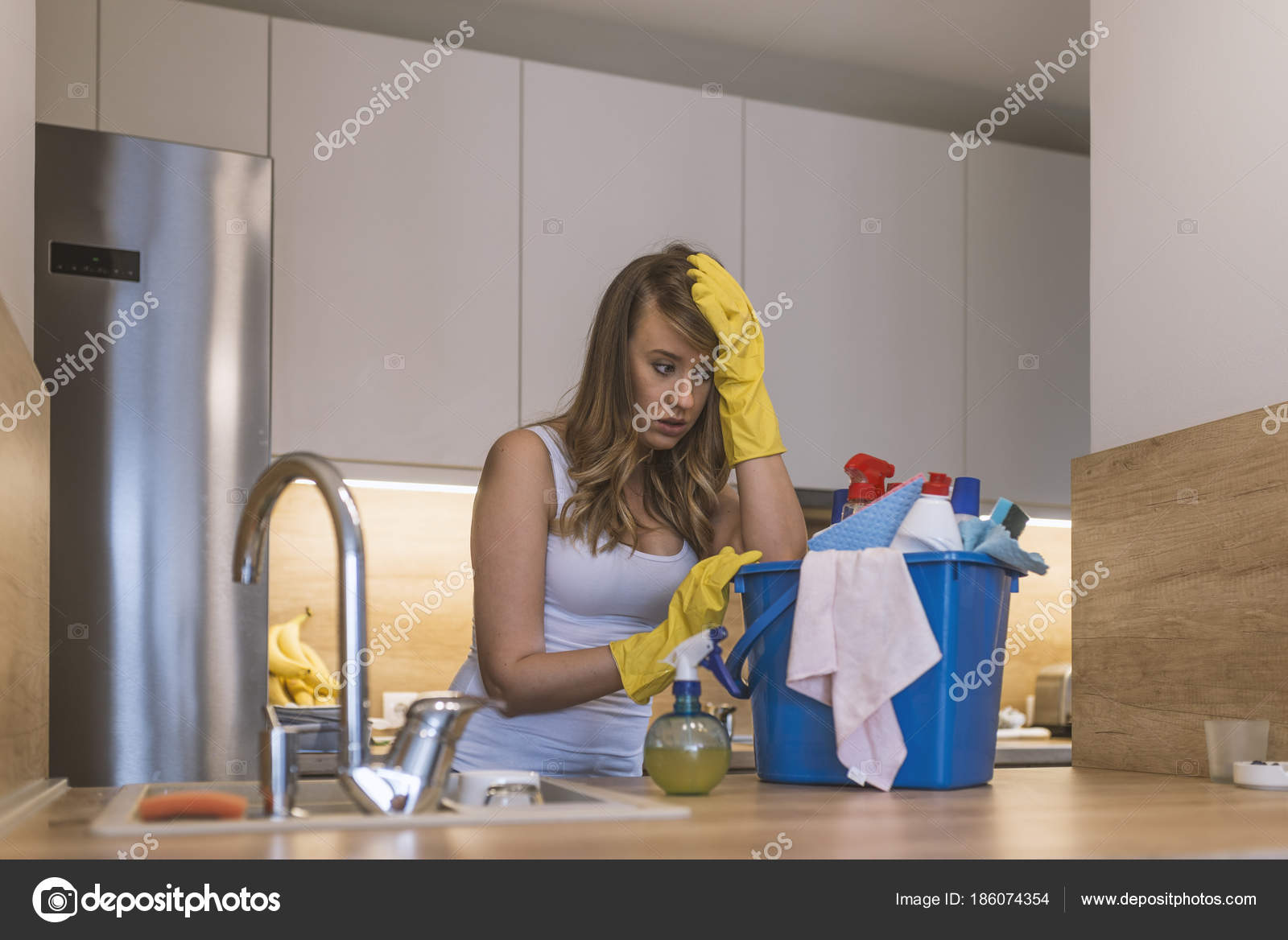 woman rubber gloves