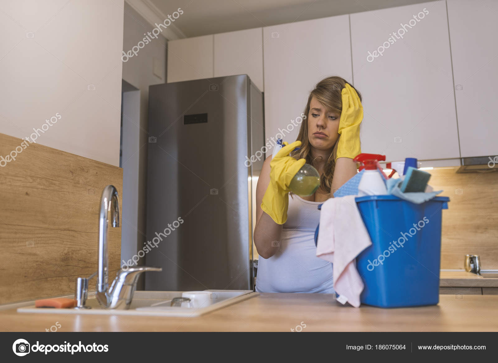 woman rubber gloves