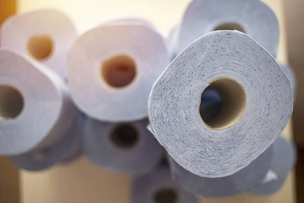 Many Toilet Paper Rolls Home Hoarder Hoarding Amidst Panic Buying — Stock Photo, Image