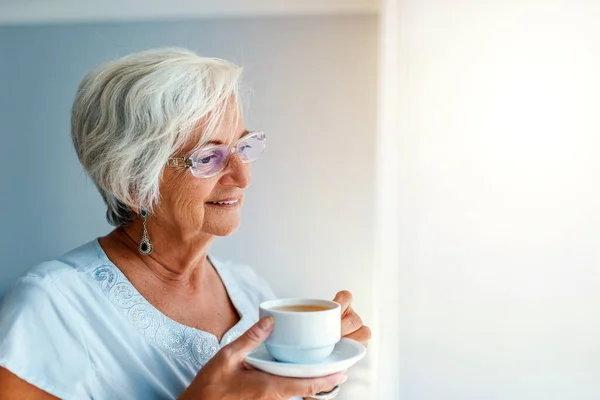 Senior Woman Home Quarantine People Who Cannot Leave House Due — Stock Photo, Image