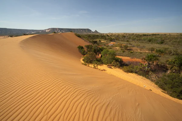 Dunas vermelhas em Jalapao, uma das áreas mais selvagens do Brasil — Fotografia de Stock