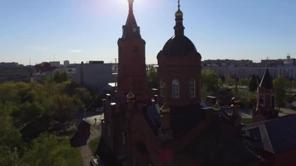 Mooie kerk gefilmd met Drone — Stockvideo