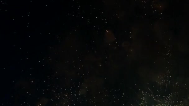Свято яскравих феєрверків у небі — стокове відео