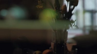 cam, çiçekli vazo yansıma