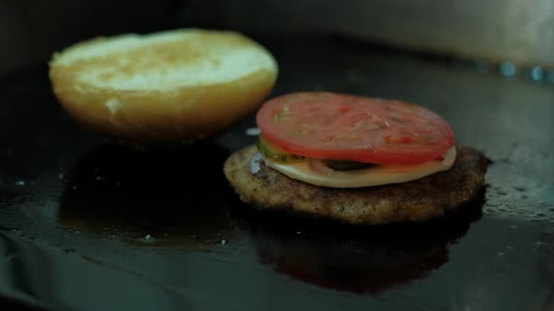 Patty Burger smażone — Wideo stockowe