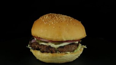 yakın çekim iştah açıcı lezzetli burger