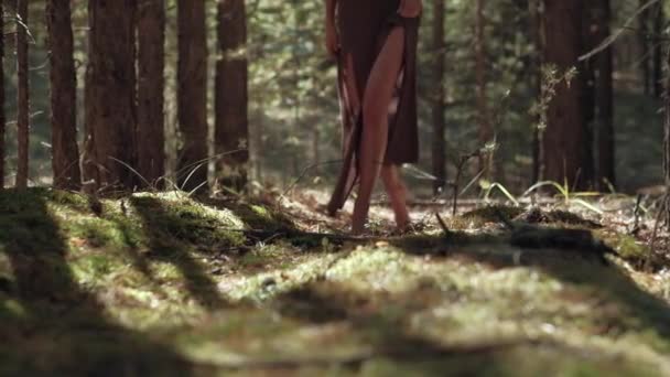 Kamera üzerinde yürüme modelleri ince bacakları — Stok video