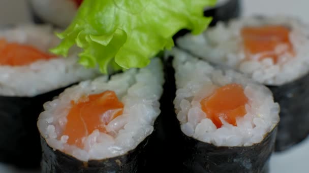 Sushi jantar de comida — Vídeo de Stock