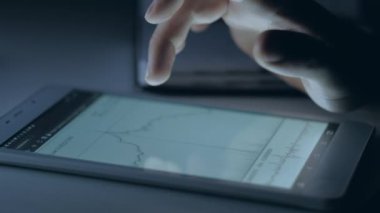 Tüccar bitcoin grafik analiz eder.