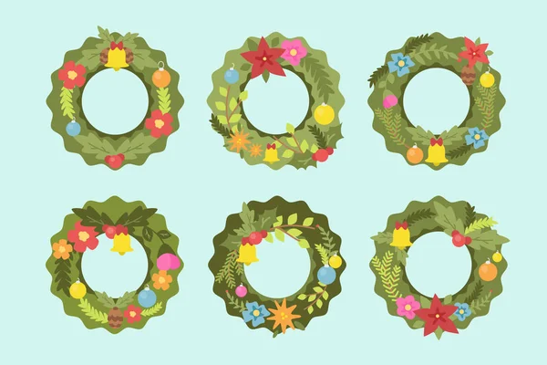 Noel çelenk koleksiyonunda düz stil