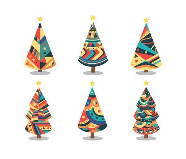 Boho tarzda geometrik desen ile Noel ağacı