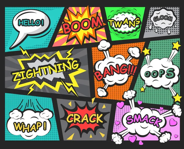 Çizgi roman konuşma kabarcıklar öğeleri