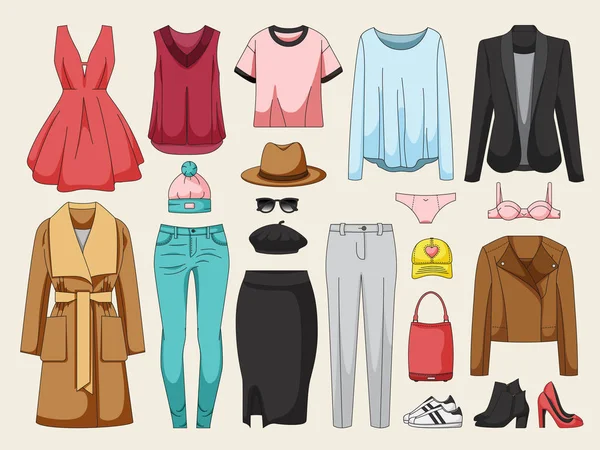 Колекція жіночого одягу — стоковий вектор