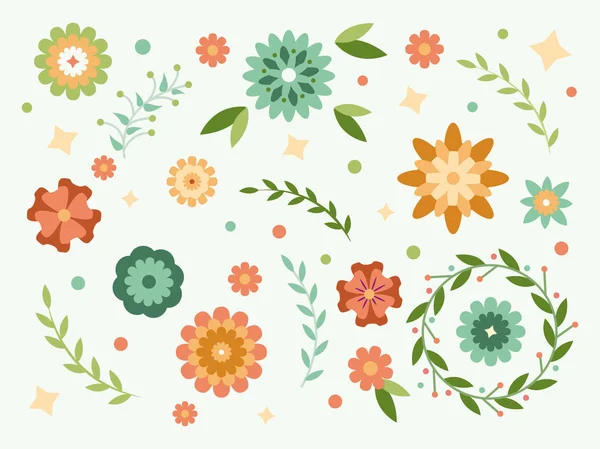Kevään kukkia kokoelma. Kukkia suunnittelu — vektorikuva