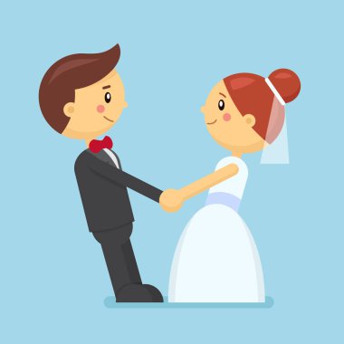 Düğün kaç düz stil içinde. Gelin ve damat elele