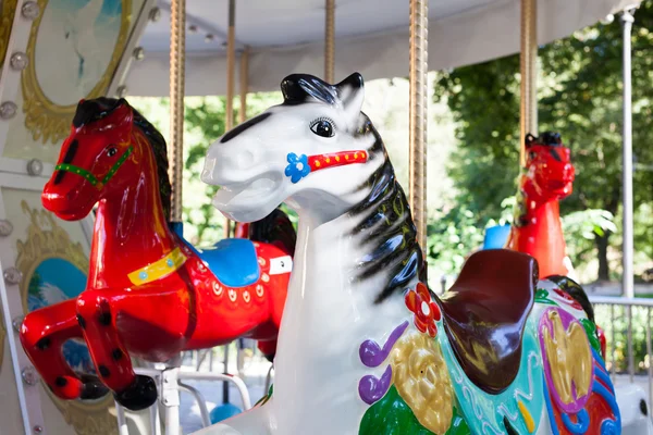 White carousel horse