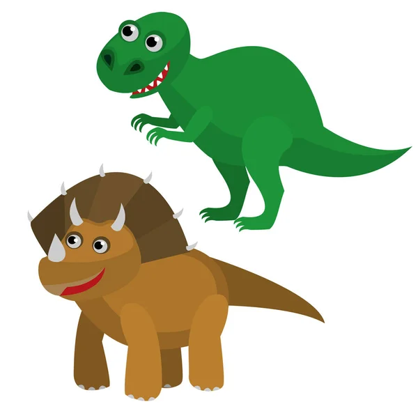 Dinossauros marrons e verdes — Fotografia de Stock