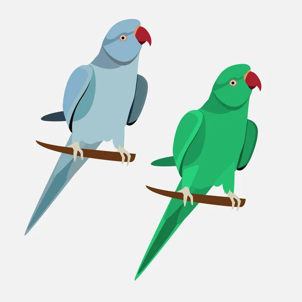 Papagaio verde e azul Imagens Royalty-Free