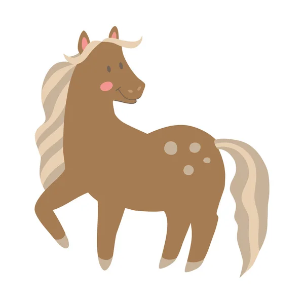 Roztomilý pony hnědá — Stock fotografie