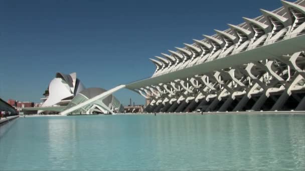 Långskott Inuti Ciudad Las Artes Ciencias — Stockvideo