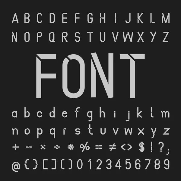 Vector tech font, Typeface e números — Vetor de Stock