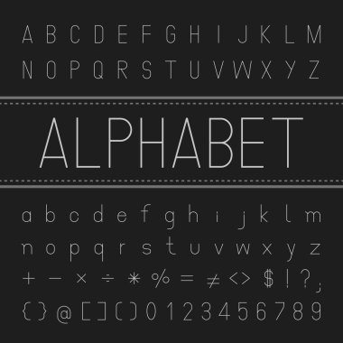 Alfabe vektör yazı tipi tasarım (ince)