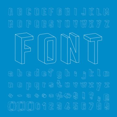 Satır Framework yazı tipi 3 boyutlu tasarım