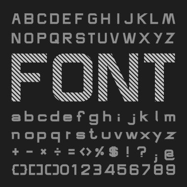 Line Alphabet vector font, Type letters and numbers clipart