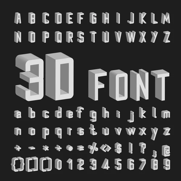 3D Font Vector and Number design — Stock Vector