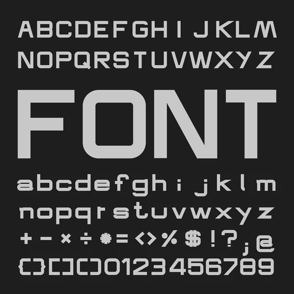 Grassetto alfabeto carattere vettoriale, Tipo lettere e numeri — Vettoriale Stock