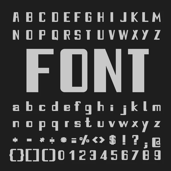 Vet lettertype Vector, Type letters en cijfers — Stockvector
