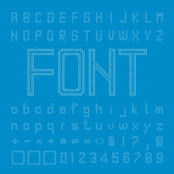 Circle Font Design, Pixcel Alphabet Vector — Stock Vector