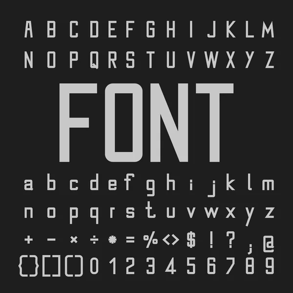 Groot lettertype en nummer Design, Vector Alphabe — Stockvector
