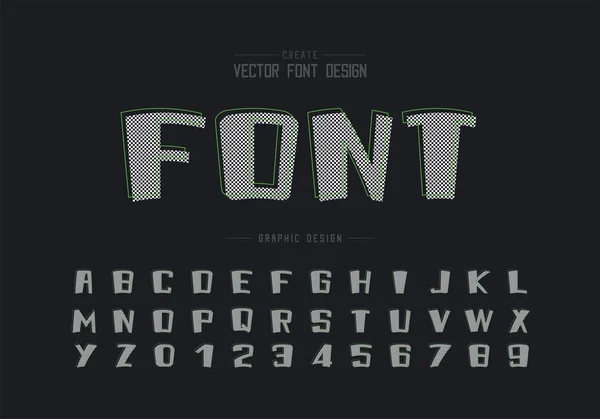 Pixel Cartoon Fonte Vetor Alfabeto Bold Typeface Design Número Texto — Vetor de Stock