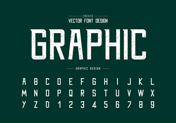 Textuur Lettertype Alfabet Vector Ruw Modern Lettertype Letternummer Ontwerp — Stockvector