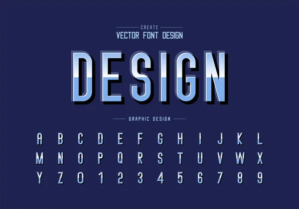 Gradient Font Alphabet Vector Reflective Letter Typeface Number Design Graphic — Stock Vector