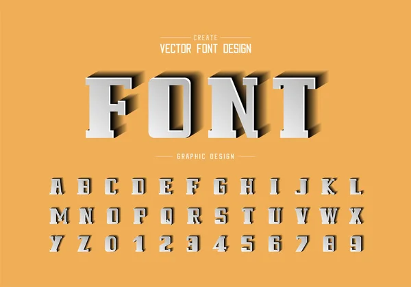 Papier Gesneden Lettertype Vet Alfabet Vector Script Nummer Ontwerp Grafische — Stockvector