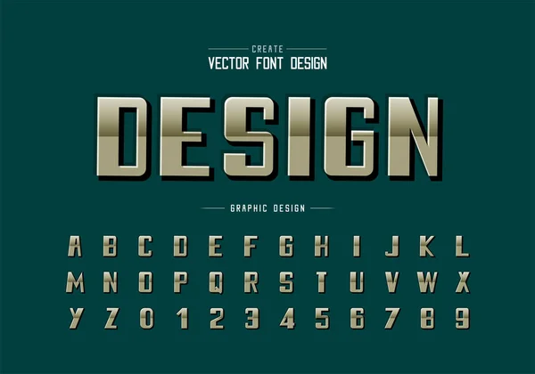 Reflecterend Lettertype Vet Alfabet Vector Verloop Lettertype Nummerontwerp Grafische Tekst — Stockvector