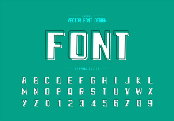 Font and alphabet vector, Bold typeface and number design, Graphic text on background
