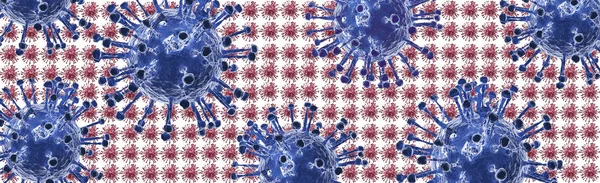 pankart virüs tasarımı mavi ve kırmızı renk