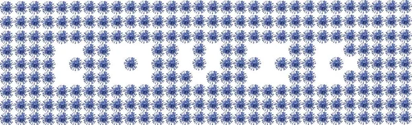 pankart virüs tasarımı mavi ve kırmızı renk