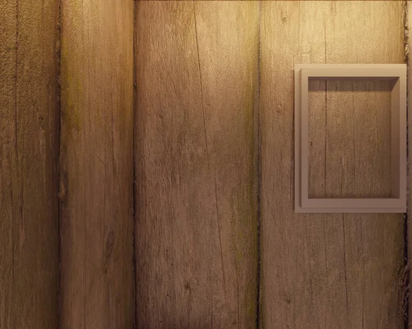 Tahta duvarlı küçük oda 3D tasarım ve Shelv dekorasyonlu sıcak ışık 