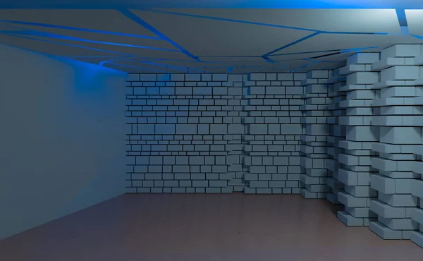 3D modern boş odayı uzaktan çalışma için düzenle