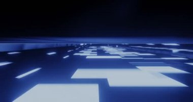 Sonsuz döngü, bilim-kurgu, metalik neon bloğu 3D görüntüleme 4K