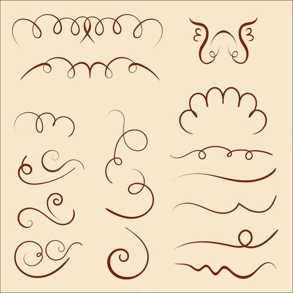 Vector set of calligraphic design elements — Stock Vector