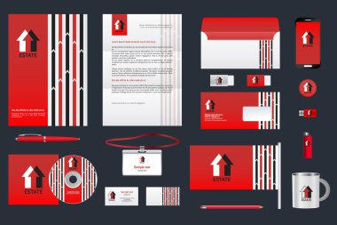 Şablon marka Emlak kurumsal kimlik