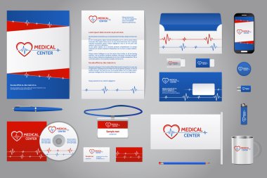 Şablon marka tıbbi şirket kurumsal kimlik