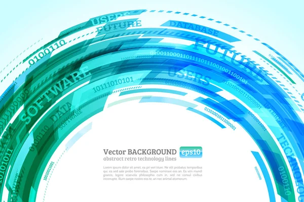 Absztrakt retro technológia körök — Stock Vector