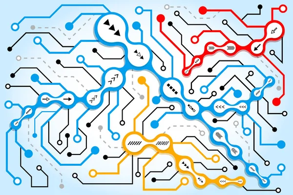 Contexte de la technologie de communication sur circuit . — Image vectorielle